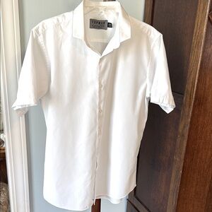 Topman White Short Sleeve Shirt Size Large